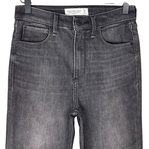 Abercrombie & Fitch Jeans 26 LONG High Rise Super Skinny Ankle Raw Hem Stretch - Picture 2 of 8
